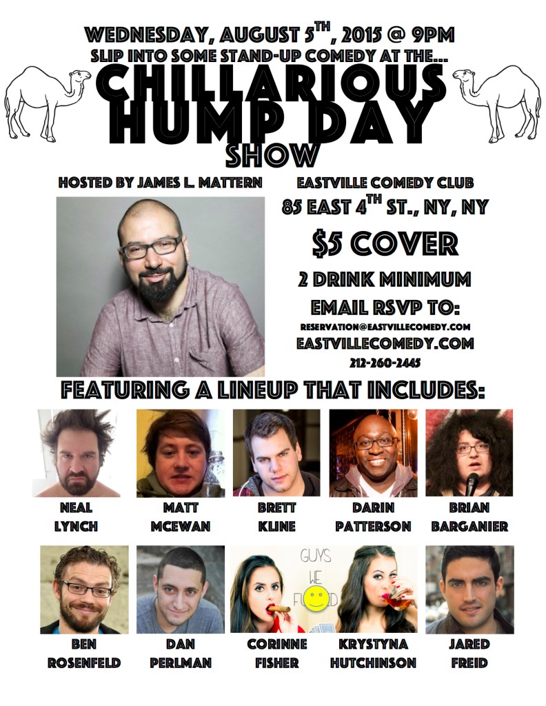 Eastville Chillarious Hump Day Comedy Show Invite Aug 5th 2015 IMAGE