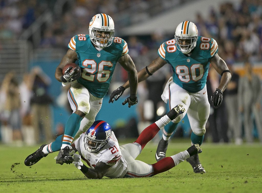 Lamar Miller dolphins giants 2015 nfl football