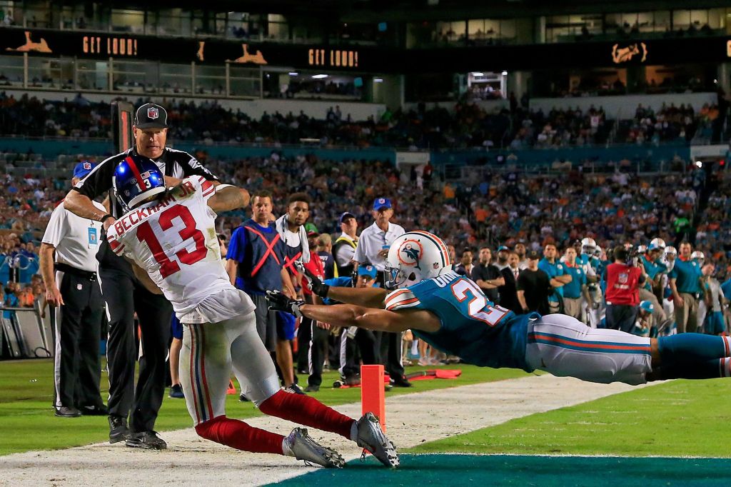 Odell Beckham Jr giants dolphins NFL 2015 week 14 football game catch