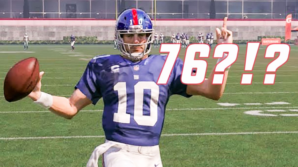 New York Giants quarterback Eli Manning in Madden video game.